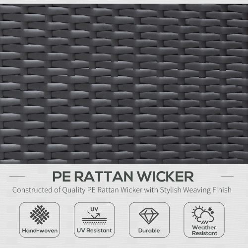 Outsunny Ensemble de 7 pièces de jardin en osier avec table à thé, canapé de salon en rotin de patio avec coussin, meubles de terrasse d'extérieur,