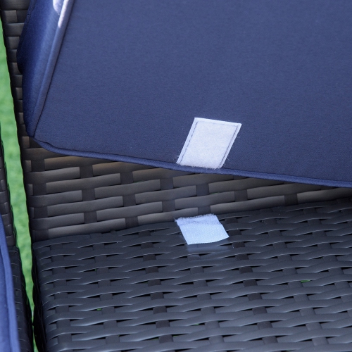 Outsunny Ensemble de 7 pièces de jardin en osier avec table à thé, canapé de salon en rotin de patio avec coussin, meubles de terrasse d'extérieur,