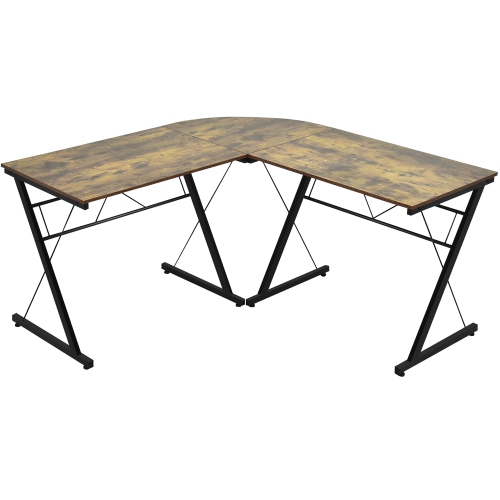 Costway 59'' L-Shaped Computer Table Study Workstation Home Office