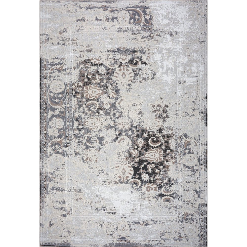 LADOLE RUGS  Grey Ivory Rustic Modern Persian Area Rug 3'11" X 5'3" (120 X 160 Cm) In Brown
