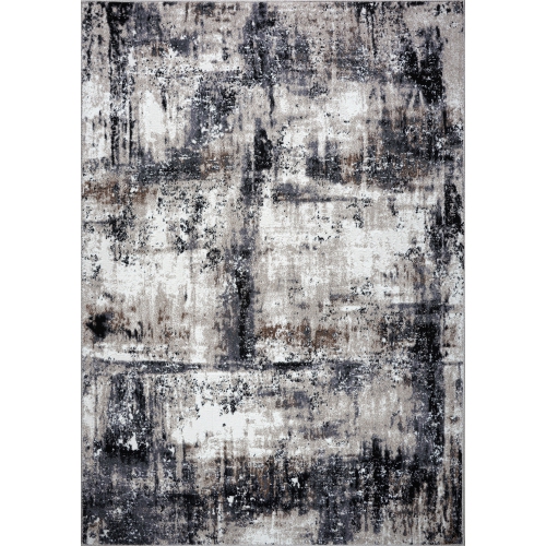 Black Grey Beige Modern Rustic Design Area Rug 2'7" x 9'10" Long Runner
