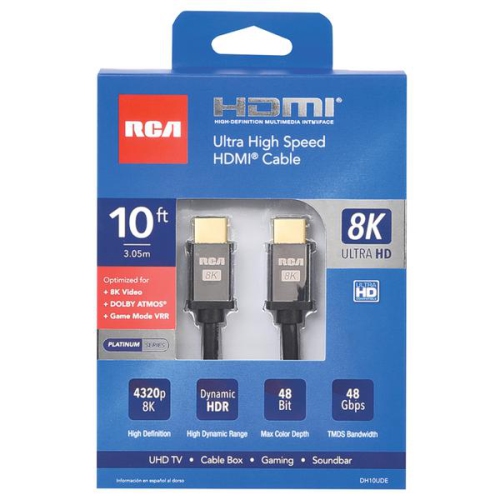 RCA 10-ft 8K Ultra High Speed HDMI Cable - Black