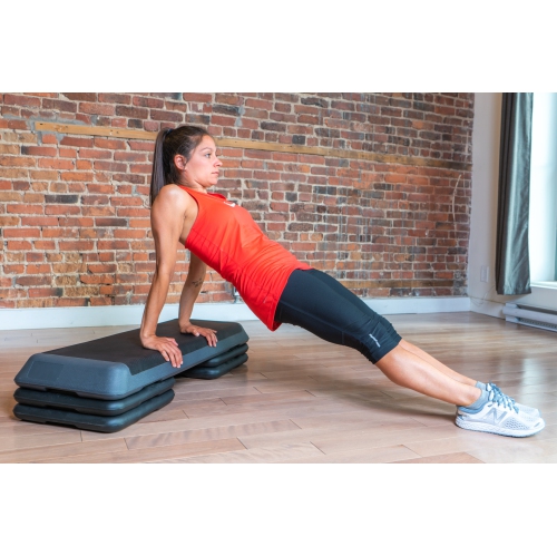 PRISP Professional Aerobic Stepper, 3 Levels, Large Adjustable Exercise Step Platform; 110 x 42 cm