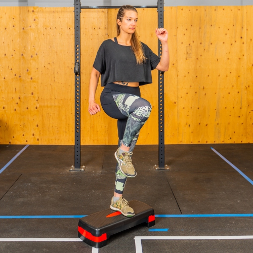 PRISP Adjustable Aerobic Stepper, 2 Height Levels Exercise Step Platform for Home Gym and Fitness Training; 68 x 28cm