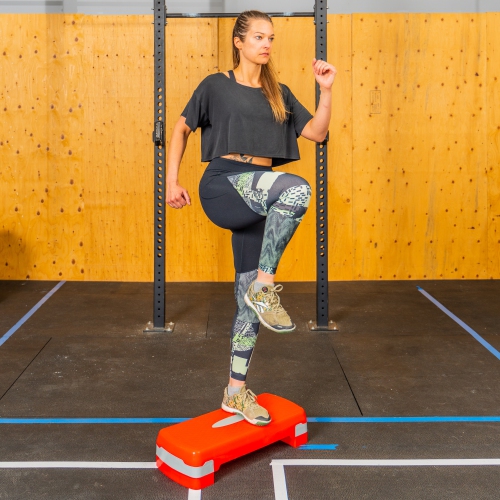 PRISP Adjustable Aerobic Stepper, 2 Height Levels Exercise Step Platform for Home Gym and Fitness Training; 68 x 28cm