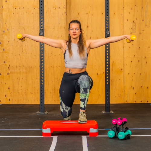 PRISP Adjustable Aerobic Stepper, 2 Height Levels Exercise Step Platform for Home Gym and Fitness Training; 68 x 28cm