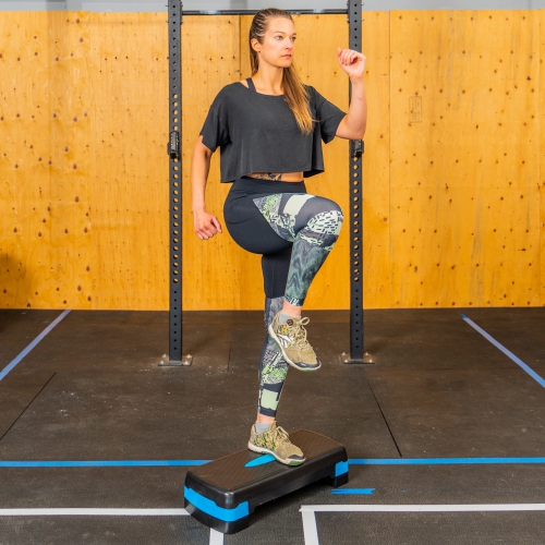 PRISP Adjustable Aerobic Stepper, 2 Height Levels Exercise Step Platform for Home Gym and Fitness Training; 68 x 28cm