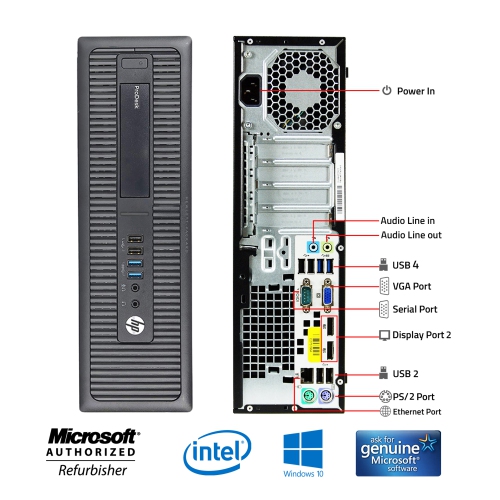 Refurbished - HP EliteDesk 800 G1 SFF Desktop Computer with Dual (2) 24" Monitor - Intel Core i5-4570 Processor 3.20 GHz 16GB RAM 1TB SSD Windows 10