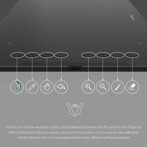 XP-PEN Deco 01 V2 Graphics Tablet 10x6.25 Inch Drawing Pen Tablet 8192 Levels Pressure Battery-Free Pen with Tilt Function Android Supported and 8