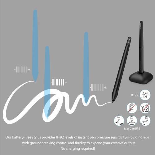 XP-PEN Deco 01 V2 Graphics Tablet 10x6.25 Inch Drawing Pen Tablet 8192 Levels Pressure Battery-Free Pen with Tilt Function Android Supported and 8