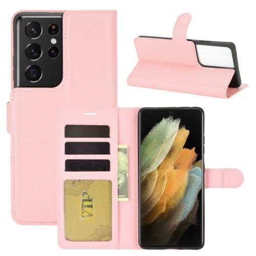 [CS] Samsung Galaxy S21 Ultra 5G 6.8" Case, Magnetic Leather Folio Wallet Flip Case Cover with Card Slot, Rose Gold