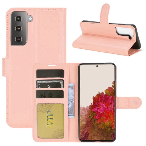 [CS] Samsung Galaxy S21 5G 6.2" Case, Magnetic Leather Folio Wallet Flip Case Cover with Card Slot, Rose Gold