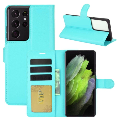 [CS] Samsung Galaxy S21 Ultra 5G 6.8" Case, Magnetic Leather Folio Wallet Flip Case Cover with Card Slot, Teal