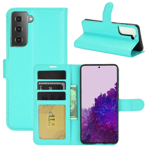 [CS] Samsung Galaxy S21 5G 6.2" Case, Magnetic Leather Folio Wallet Flip Case Cover with Card Slot, Teal