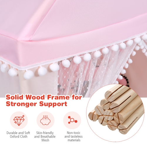 Costway Kids Play Tent Large Playhouse Children Play Castle Fairy Tent Gift w/ Mat