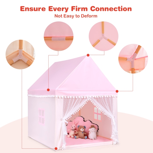 Costway Kids Play Tent Large Playhouse Children Play Castle Fairy Tent Gift w/ Mat