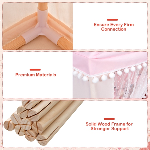 Costway Kids Play Tent Large Playhouse Children Play Castle Fairy Tent Gift w/ Mat