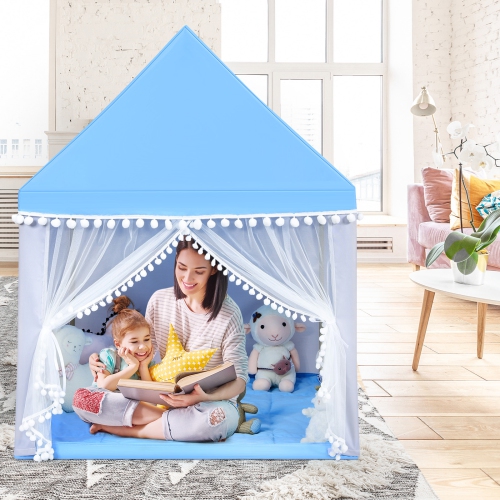 Costway Kids Play Tent Large Playhouse Children Play Castle Fairy Tent Gift w/ Mat