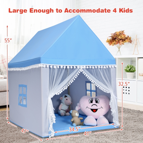 Costway Kids Play Tent Large Playhouse Children Play Castle Fairy Tent Gift w/ Mat