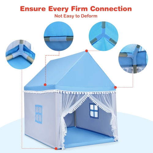 Costway Kids Play Tent Large Playhouse Children Play Castle Fairy Tent Gift w/ Mat