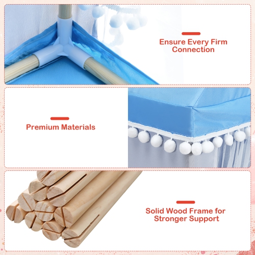 Costway Kids Play Tent Large Playhouse Children Play Castle Fairy Tent Gift w/ Mat