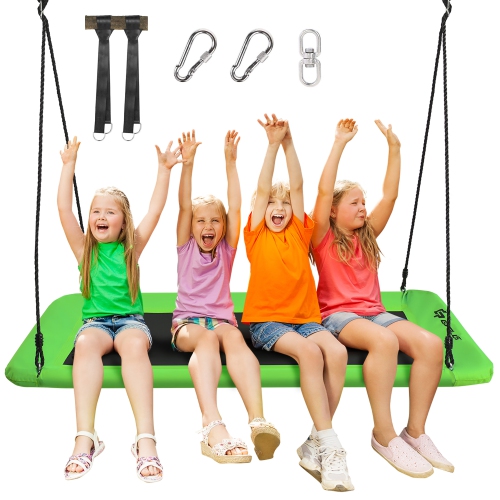 COSTWAY Goplus 700Lb Giant 60'' Platform Tree Swing Outdoor W/ 2 Hanging Straps