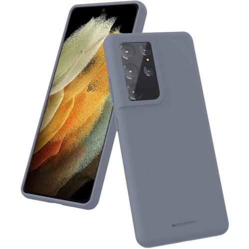 TopSave Goospery Liquid Silicone Gel Rubber Full Body Protection Cover Case For Samsung S21 Ultra, Lavender Gray