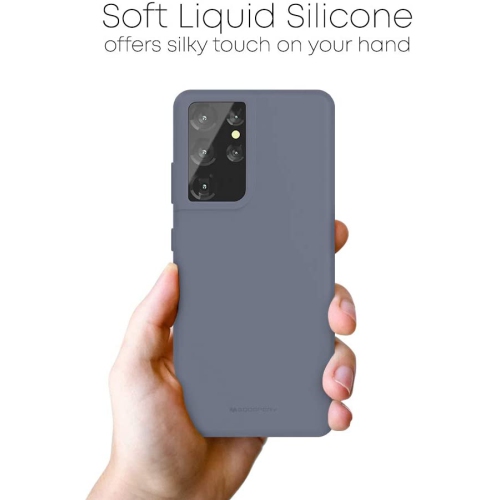 TopSave Goospery Liquid Silicone Gel Rubber Full Body Protection Cover Case For Samsung S21 Ultra, Lavender Gray