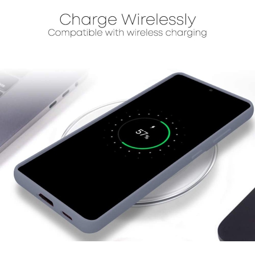 TopSave Goospery Liquid Silicone Gel Rubber Full Body Protection Cover Case For Samsung S21 Ultra, Lavender Gray