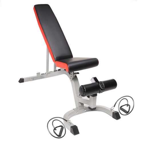 PRISP Adjustable Weight Bench with Resistance Bands for Home Gym