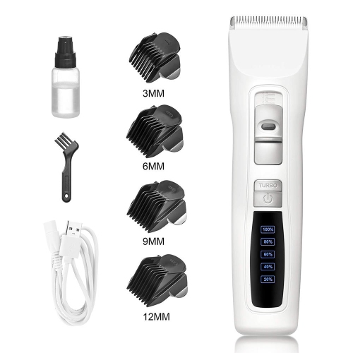 Professional 2-Speed Cordless Rechargeable Pet Grooming Hair Clippers Kit for Dogs Cats