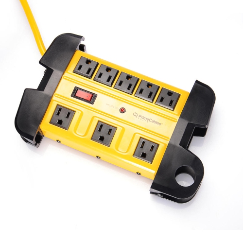 8 Outlets Metal Housing Surge Protector with 14AWG 10Ft Cord, 1350 Joules