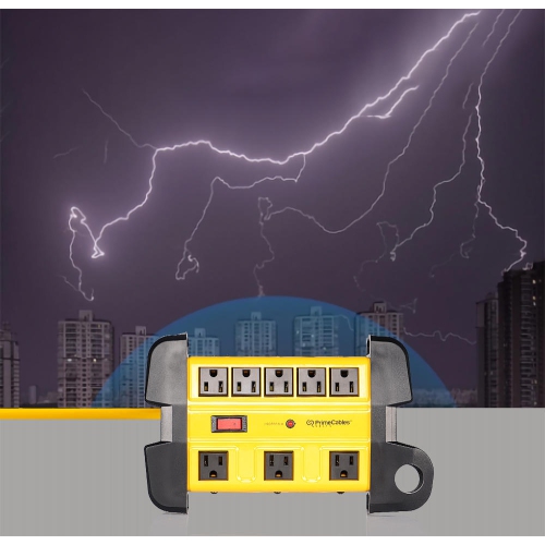 8 Outlets Metal Housing Surge Protector with 14AWG 10Ft Cord, 1350 Joules
