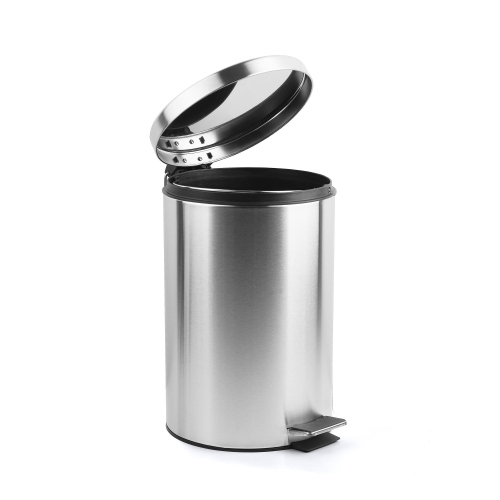 12L Stainless Steel Step Garbage Can Trash Can, Wastebasket