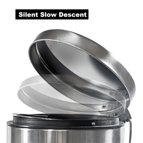 8L Step Trash Can Garbage can with Lid and Foot Pedal, Stainless Steel Waste Bin