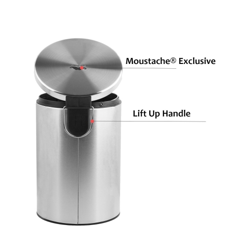 8L Step Trash Can Garbage can with Lid and Foot Pedal, Stainless Steel Waste Bin