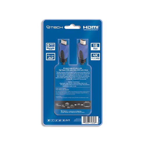 CJ Tech 4K 3D HDMI 2.0 Cable with Ethernet - 6ft
