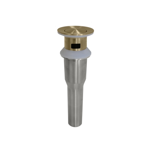 STYLISH  Stainless Steel Bathroom Sink Pop-Up Drain With Overflow - Brushed Finish In Gold