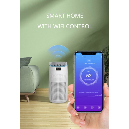 JS Complete 5-in-1 SMART Ionic Air Purifier & Odour Eliminator - Built-in UV-C Germicidal lamp - APP Enabled – 540 sqft coverage