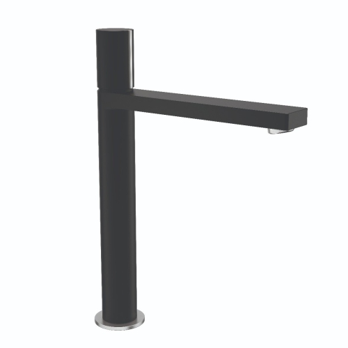 Image 1 de 1.. Agua Canada - ROMAN - Robinet de lavabo de salle de bain noir mat avec poignée unique