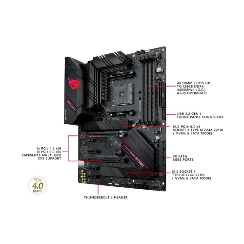 ASUS MOTHERBOARD ROG Strix B550-F Gaming AMD AM4 (3rd Gen Ryzen) ATX Gaming Motherboard (PCIe 4.0, 2.5Gb LAN, BIOS FlashBack, HDMI 2.1, Addressable
