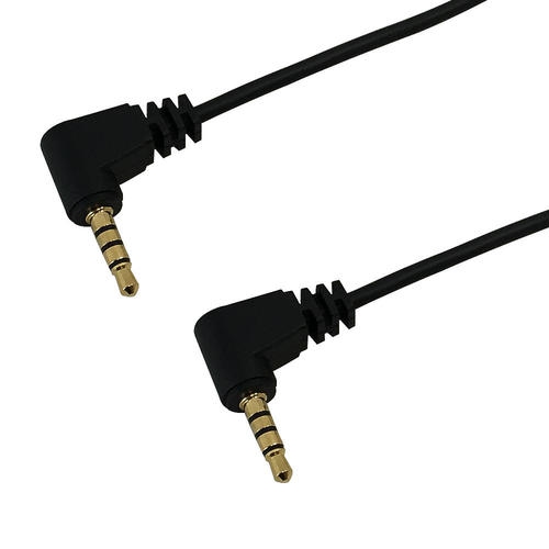 HYFAI 3.5mm 4C Male Right Angle Jack to Male Right Angle Headphone AUX Auxiliary Audio Cable Riser Rated CMR/FT4 2 ft