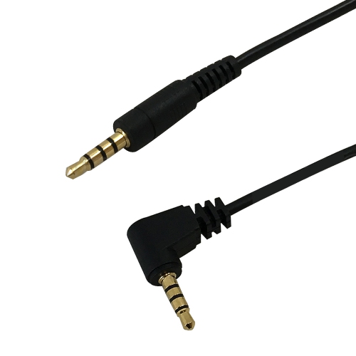 Image 1 de 2.. HYFAI 3,5 mm 4C mâle Staright Jack vers mâle Écouteurs à angle droit Câble auxiliaire audio coté CMR/FT4 6 pi