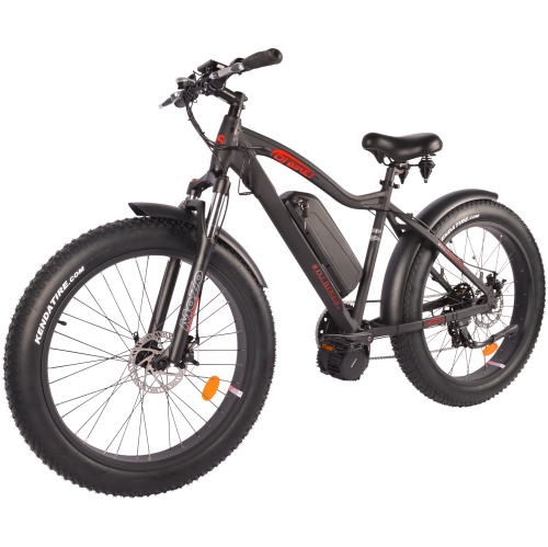 DJ BIKES  Dj Mid Drive Fat Bike 750W 48V 13Ah Power Electric Bicycle, Matte Black, Led Bike Light, Suspension Fork And Shimano Gear