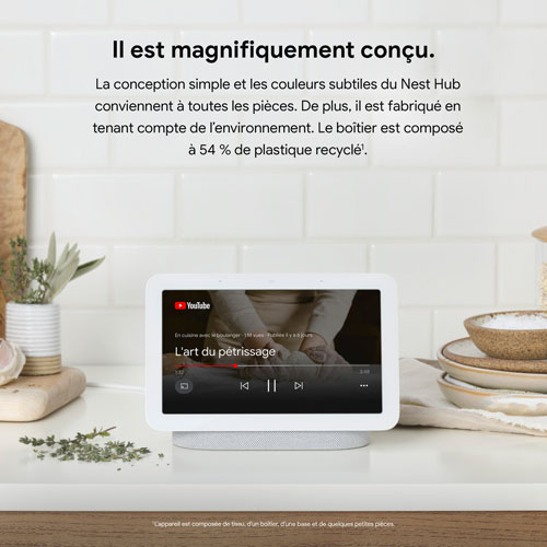 Écran intelligent Nest Hub de Google avec Assistant Google - Sable
