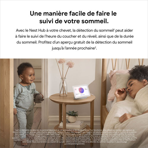Écran intelligent Nest Hub de Google avec Assistant Google - Craie