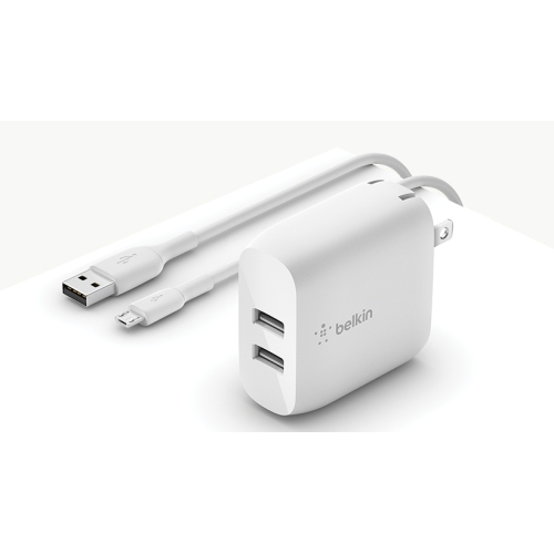 Belkin Boost Charge Dual USB-A Wall Charger - White