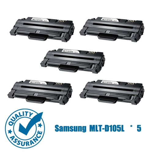 Printer Pro™ 5 PK Samsung MLT-D105L Black Toner Cartridge-Samsung Printer ML-1910/SCX-4600/ML-2525
