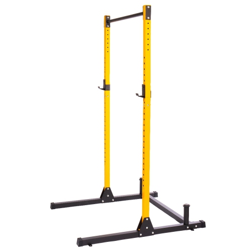 PRISP Multifunction Adjustable Squat Stand - Barbell Weight Rack with Pull-Up Bar for Home Gym