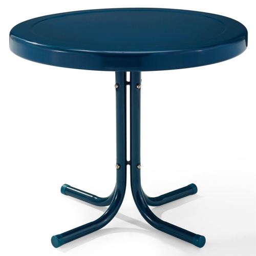 Crosley Retro Metal Patio End Table in Navy